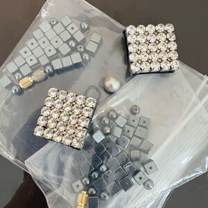 Hematite Beads Rhinestone Findings Loose Pearl Jewelry Making Craft Lot
